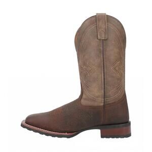 NEW DAN POST. men's elias western boot in chocolate/tan